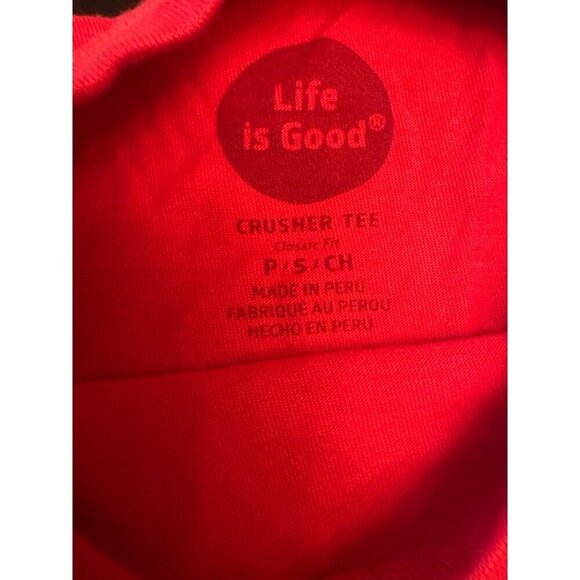 Life Is Good Crusher Tee Chillin Dog Graphic Red T-Shirt - Picture 3 of 5